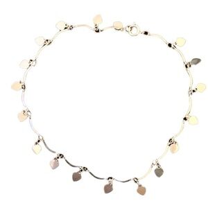 Gold Tone Heart Dangle Anklet, Beach Vibes